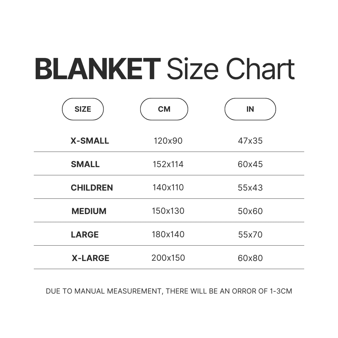 Blanket Size Chart - Flim Flam Merchandise