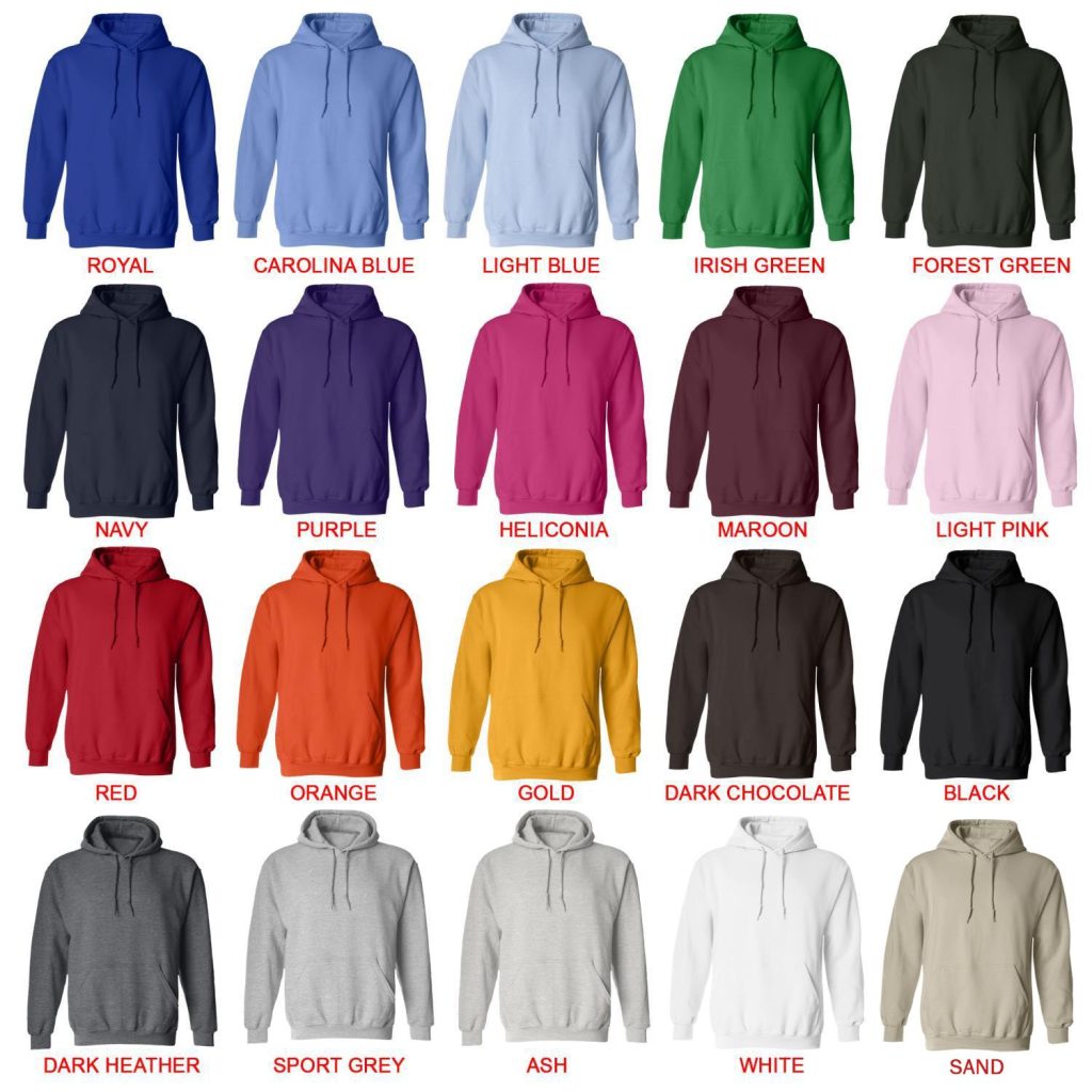 hoodie color chart - Flim Flam Merchandise